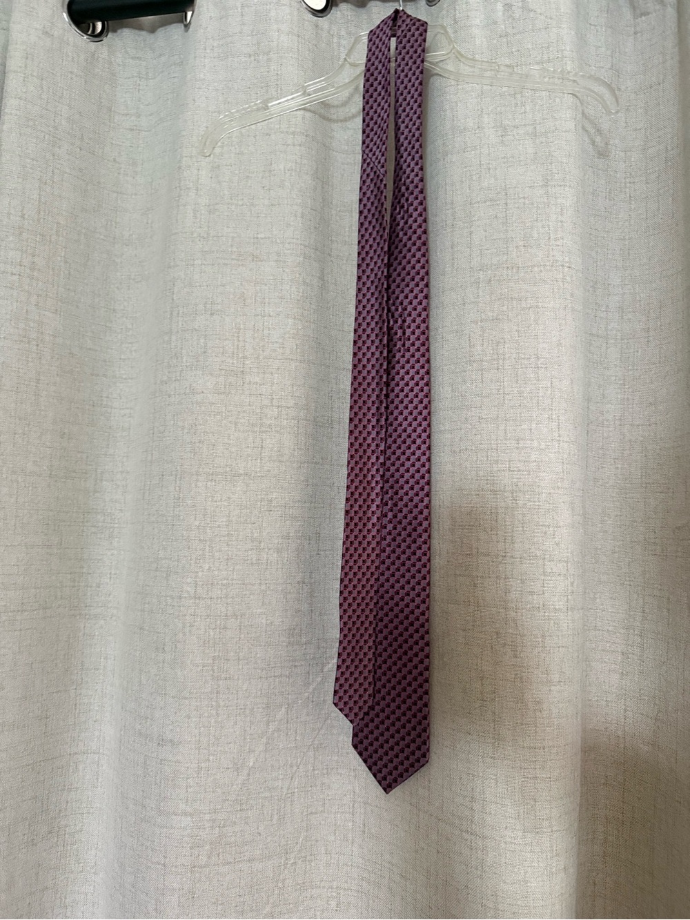 Men's Purple Geometric Silk Tie - Unbranded